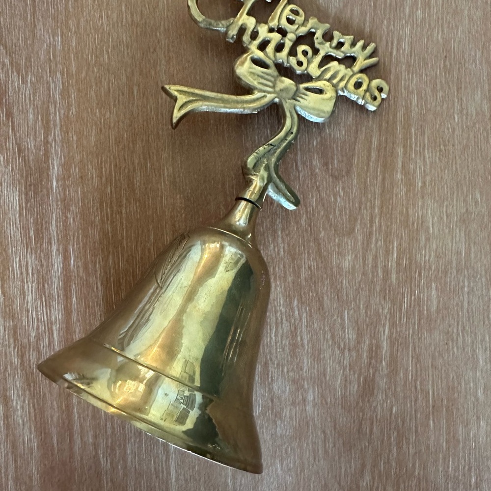 Gold Christmas Bell vintage 1992 brass bell